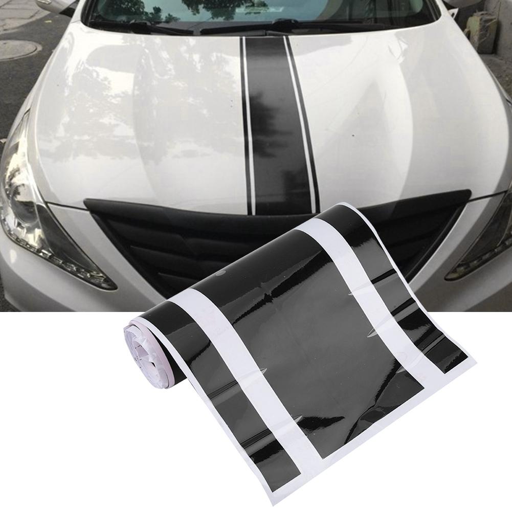 SelF Adhesive Car Body Engine Hood Bonnet Scratch Cover Sticker Decal Tape Decoration(Black)