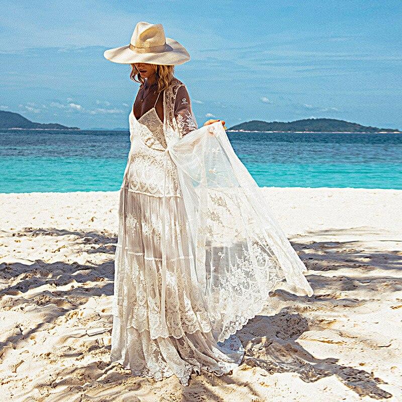 Playa Kimono Transparente Blanco Kimonos Mujer Kimono De Playa