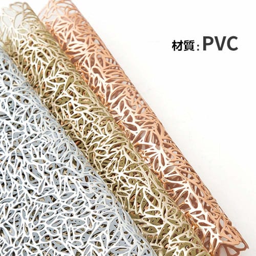 UNITRIP Placemats, Set of 6, Openwork PVC Placemats, Stylish, Scandinavian Style, Stain-Resistant, Insulated, Tabletop Decor, Washable, Non-Slip, Coff