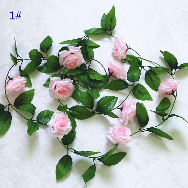 24m Silk Long Rose Fake Flower Ivy Vine Leaf Garland Wedding Party Home Decor