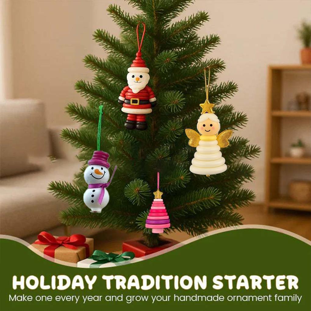 5 - Button Kit - DIY Button Handmade Kit, Novel Christmas Decorations. Santa and for Creative Decorations Gifts