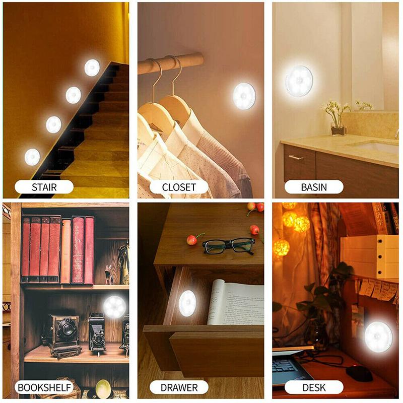 Motion Sensor LED Night Light Wireless Energy-saving Body Induction Lamp Wall Lamp USB Charging Bedroom Corridor Lamp