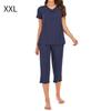 Women Sleepwear Set V Neck Top Pants Modal Pajamas Nightwear