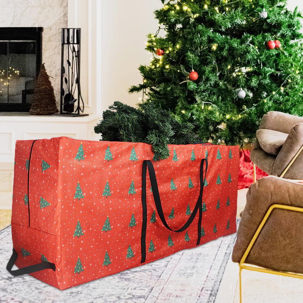 Große Weihnachtsbaum-Aufbewahrungstasche Langlebig Wasserdicht 210D Oxford-Gewebe mit 4 Griffen Baum-Aufbewahrungstaschen für einfaches Tragen