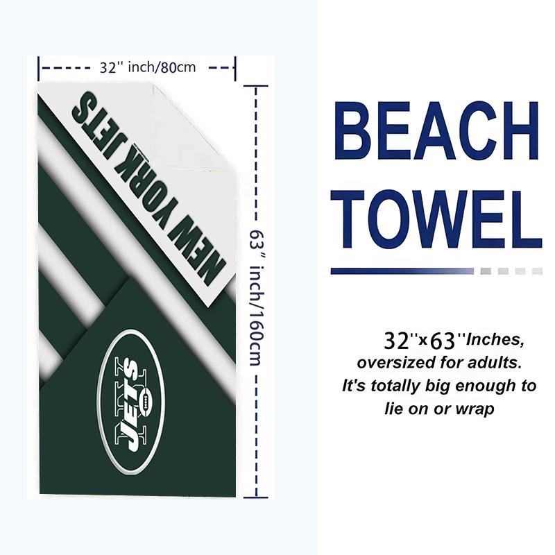 New York Jets Print Strandtuch, Großes Weiches Schnelltrocknendes Handtuch für Strand Camping Schwimmen