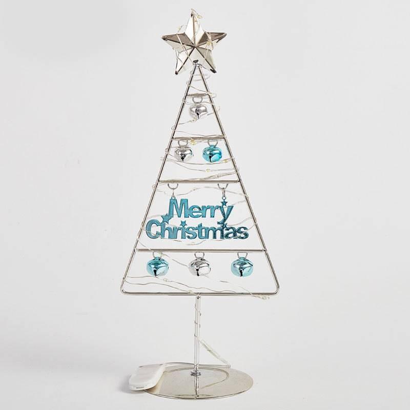 Iron Small Tabletop Christmas Tree Simulates Glowing Bell Decorations Trees