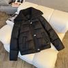2025 new down cotton jacket women's short lapel fashion high-end small fragrance style slimming winter warm jacket