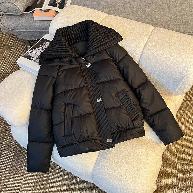 2025 new down cotton jacket women's short lapel fashion high-end small fragrance style slimming winter warm jacket