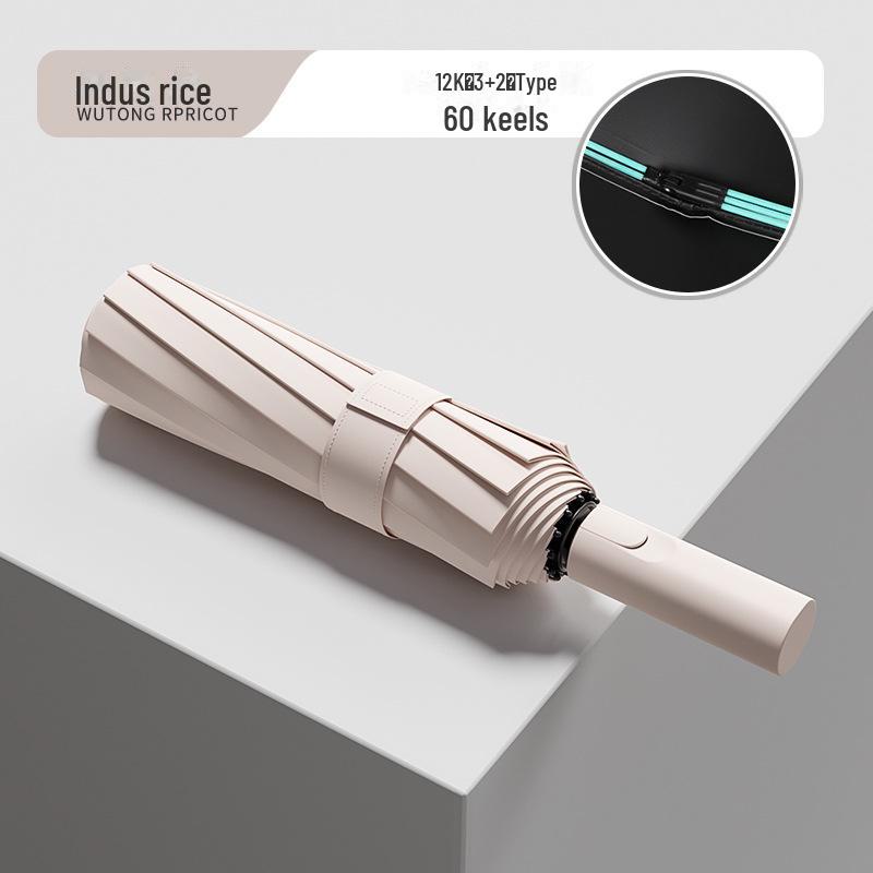 60-Bone Automatic Umbrella: Dual-Use, Large, Wind-Resistant, Sunshade with UV Protection for Men and Women