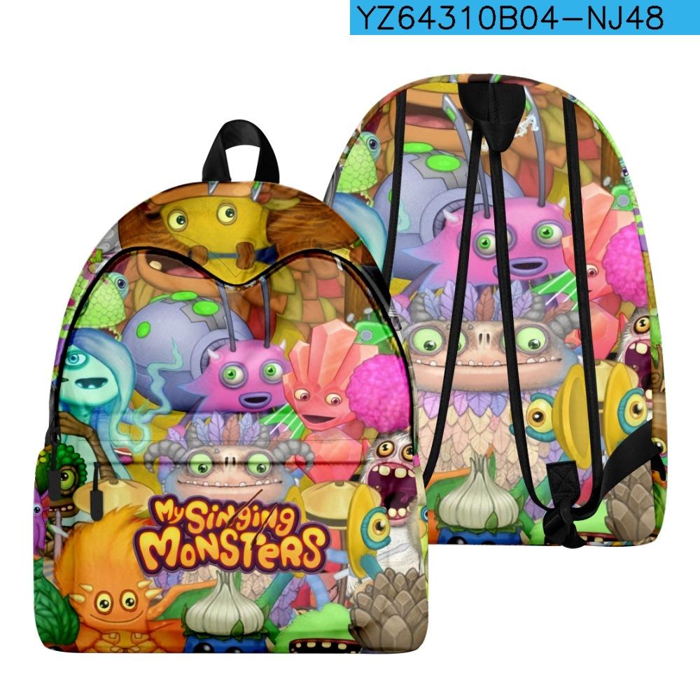 Cartoon Youthful My Singing Monsters Student School Bags Notebook Backpacks 3D Print Oxford Boys/Girls Funny Travel Bags