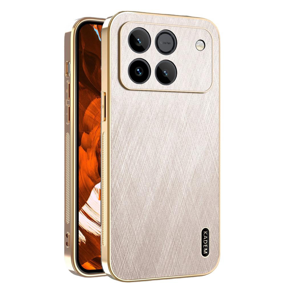 KADEM Phone Case For Honor Win 5G / Win RT 5G Electroplating Silk Texture PU + TPU Phone Back Cover