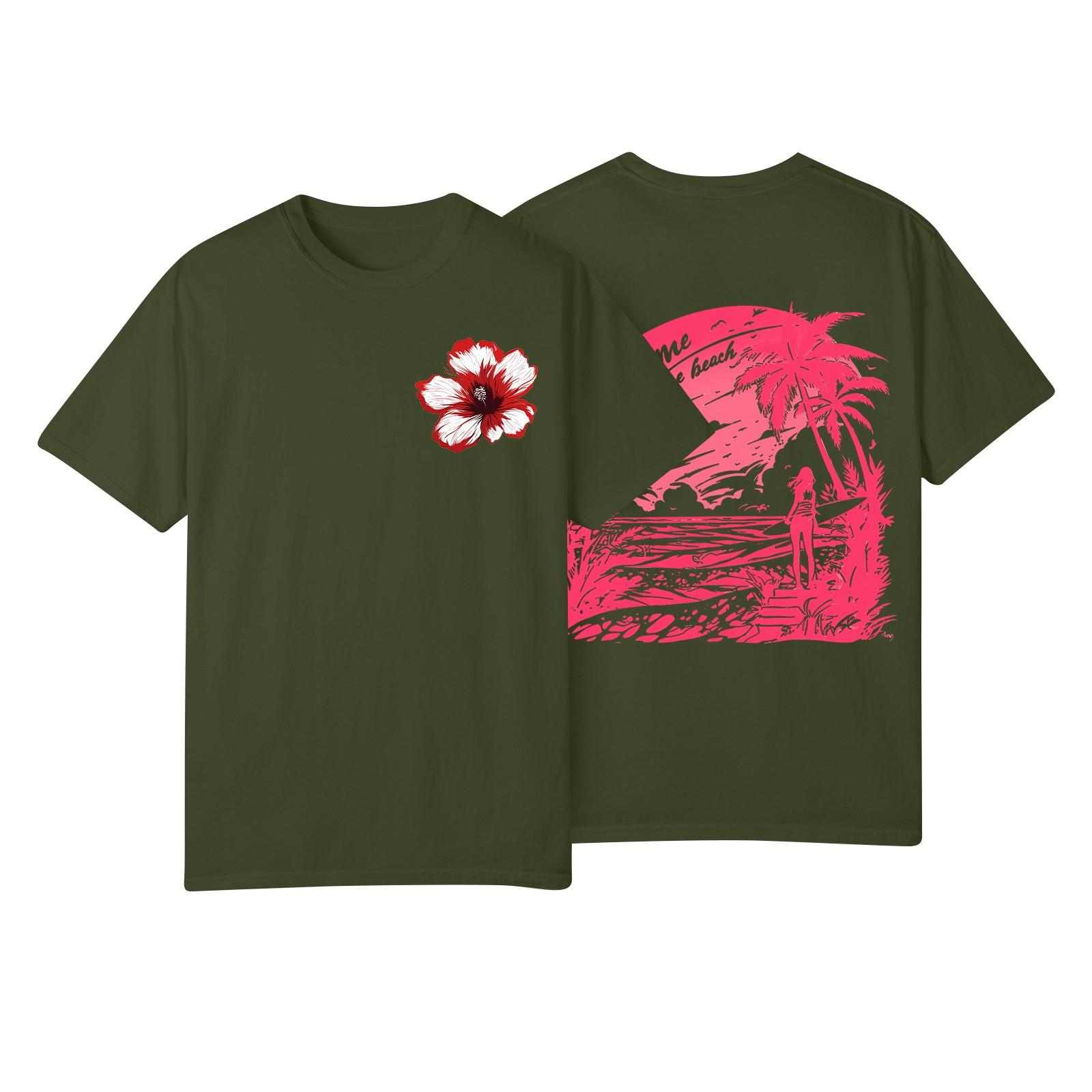 Женская модная повседневная плиссированная футболка с коротким рукавом с принтом XXL