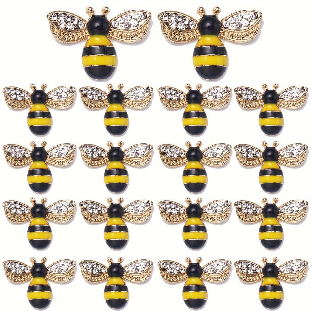Bienenanhänger Bastelverzierungen Honigbienenanhänger Verzierungen Legierung Selbstklebend Bemalte Dekorationen Für DIY-Bastelarbeiten