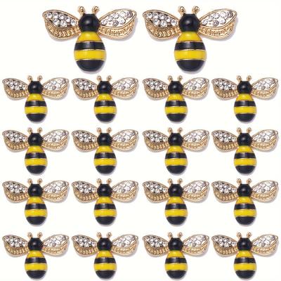 Bee Charms Craft Embellishments Honeybee Charms Embellishments Alloy Self-Adhesive Painted Decorations For DIY Craft