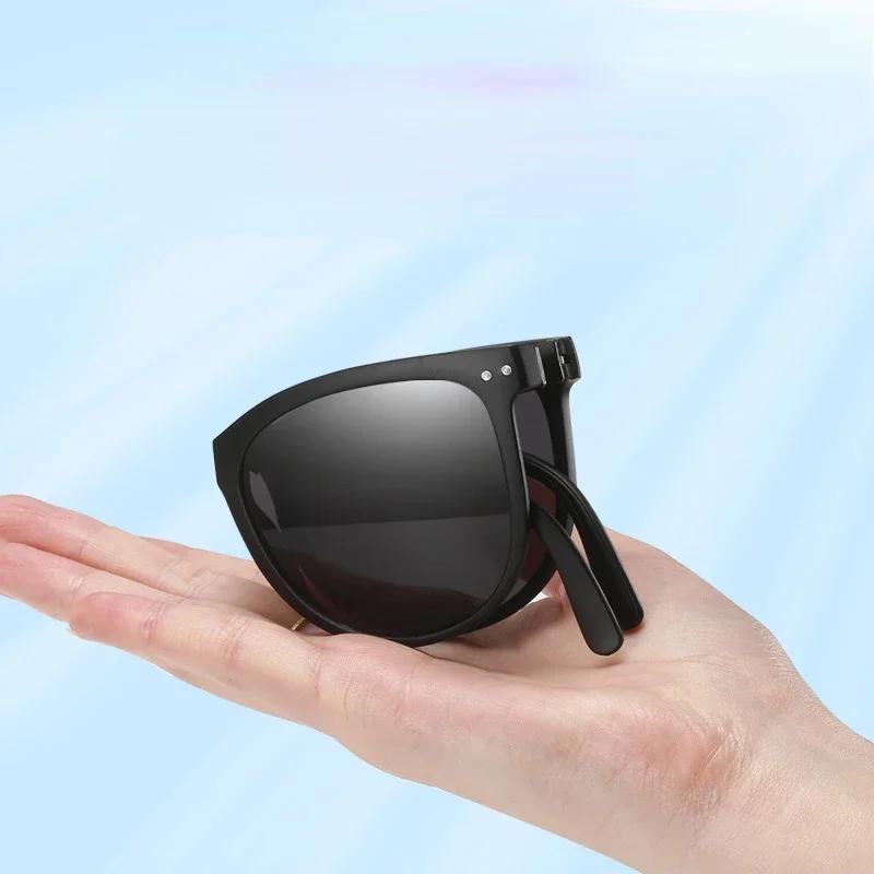 Folding Sunglasses Women Men Night Vision Driving Eyewear Portable Sun Glasses With Case Gafas De Sol
