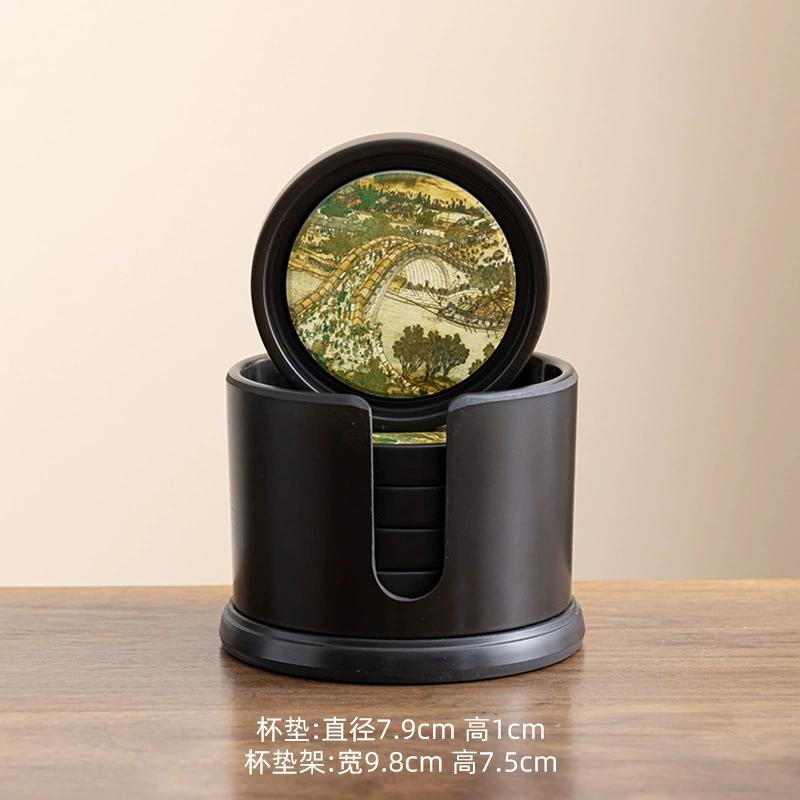 Chinesische Bakelit Wasseraufnahme Teeuntersetzer Hitzebeständige Matten und Rutschfeste Aufbewahrung Kung Fu Teetassenhalter Zubehör