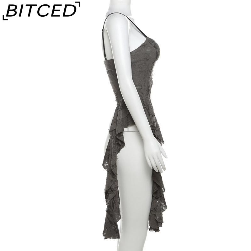 BITCED Summer Women's Solid-Color Slim-Fit Streetwear Fashion Strapless Sexy Backless Tank Top