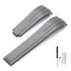 Curved End Rubber Watch Strap 20mm 21mm 22mm for Rolex for Water Ghost Folding Buckle Bracelet Waterproof Silicone Wrist Band