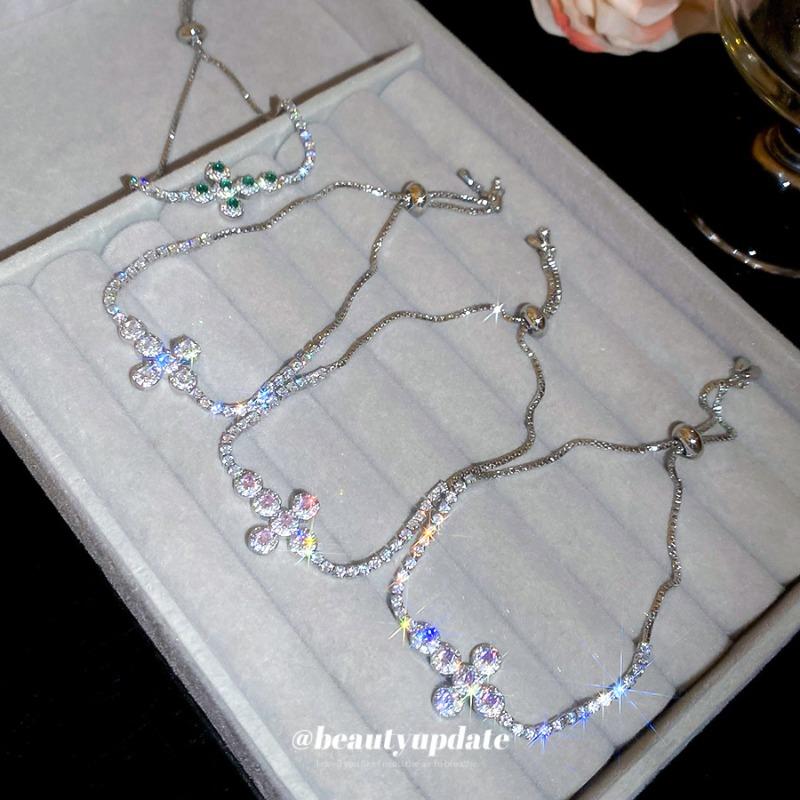 New full diamond cross bracelet ins style high-end sense light luxury temperament bracelet niche fashion versatile jewelry women