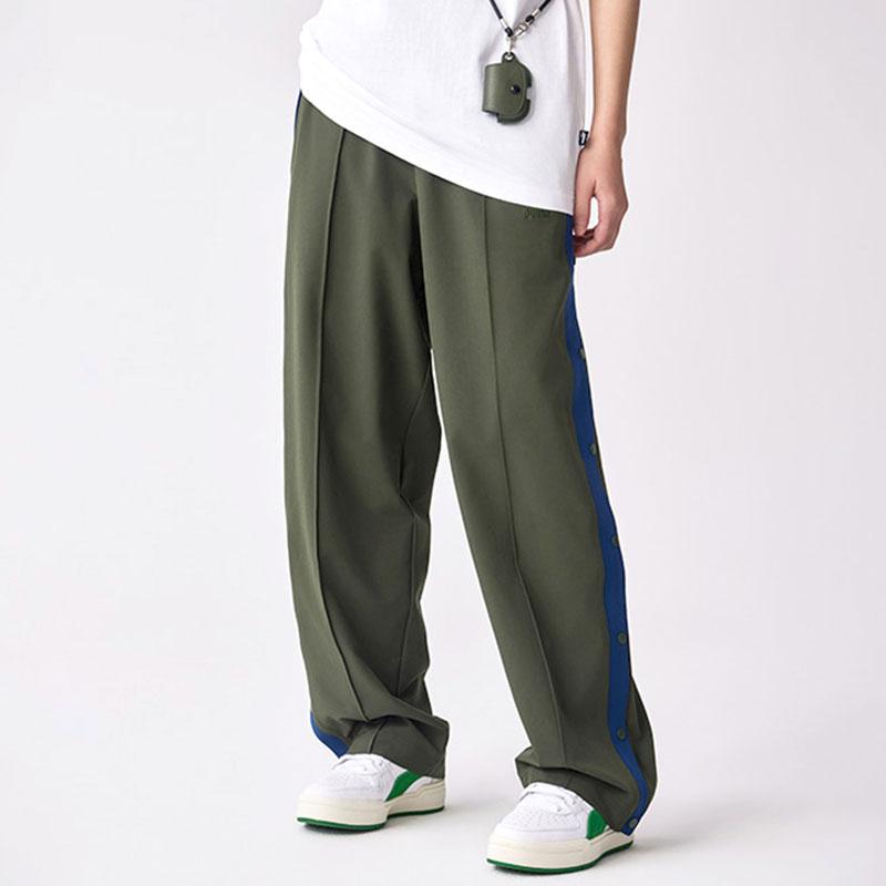 Puma 2022 Autumn T7 Series T7 Woven Pants Retro Sports Color Block Button Design Straight Casual Pants Unisex pants Army-Green 628204-76
