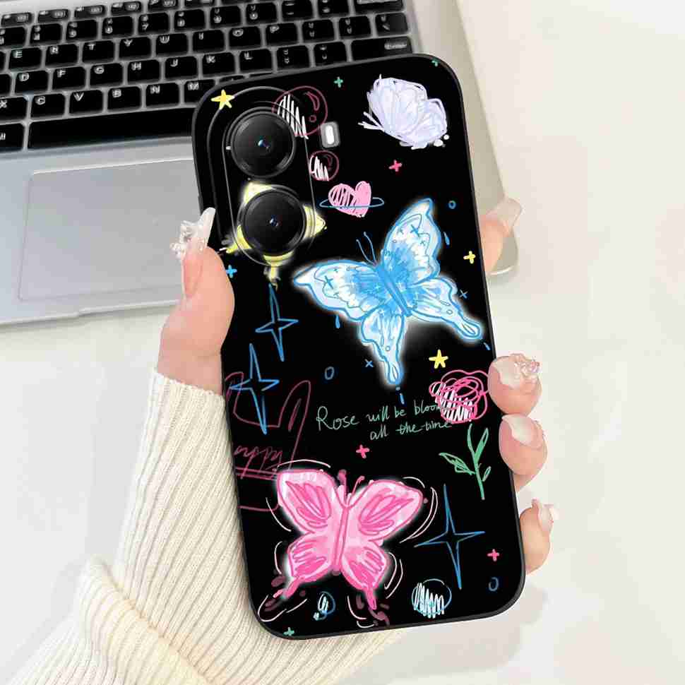 For Xiaomi Poco X7 Pro Case Cover Soft Silicone Popular Butterfly Phone Case For Poco X7 PocoX7 Pro 5G Fundas Coque Housing
