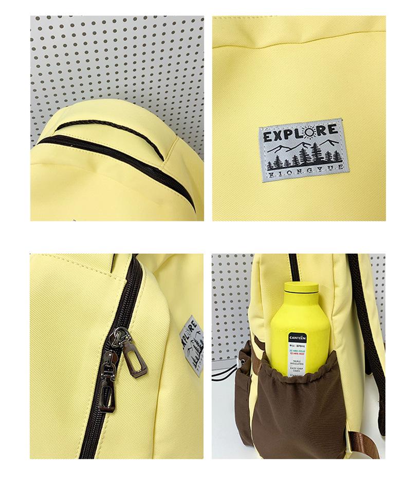Large Capacity Backpack for Primary and Junior High Students - Durable Color Block Design for Outings, Third and Fourth Grade