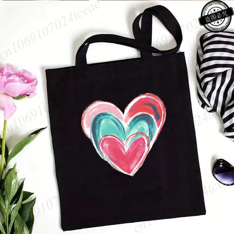 Colorful Heart Printed Womens TShirts Cute Heart TShirts Long Sleeve Womens Tshirts Valentine Day Tee Clothing Long Sleeve