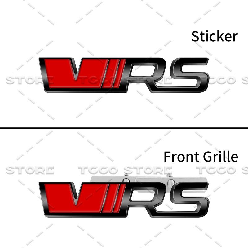 3D Chrome Metal Car Styling VRS Logo Front Grille Emblem Sticker For Skoda Octavia Fabia Rapid Superb Kodiaq Rear Trunk Decor