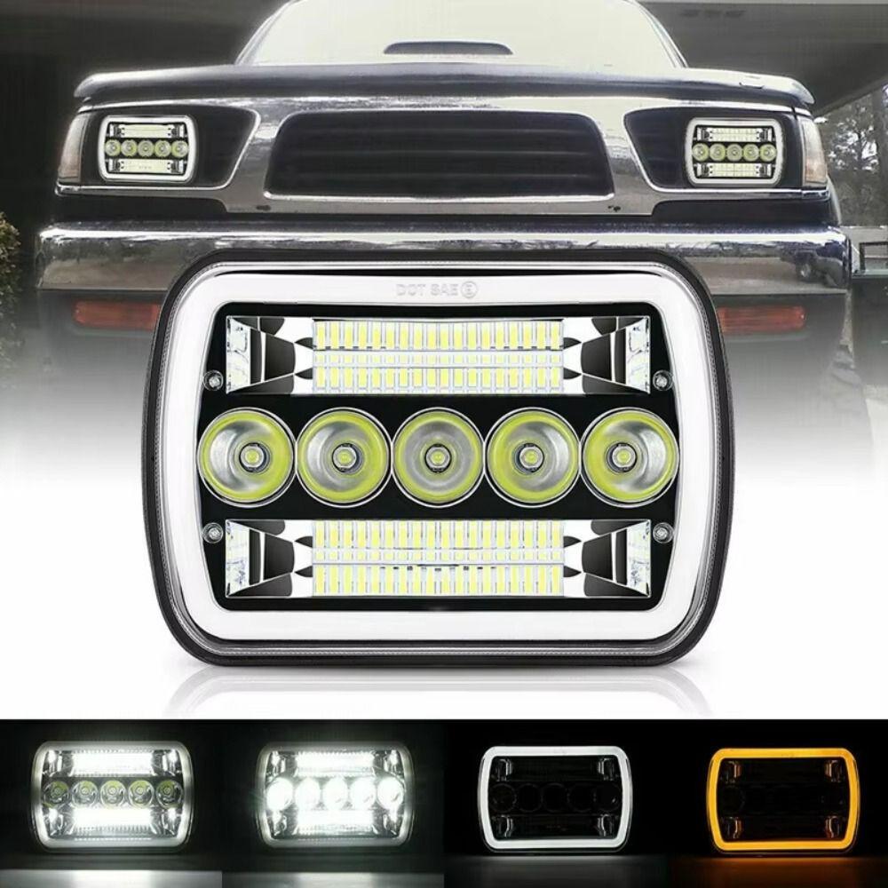 Amber DRL Automotive Headlamp Square Design Headlight Assembly Led Headlights  Automotive Lighting