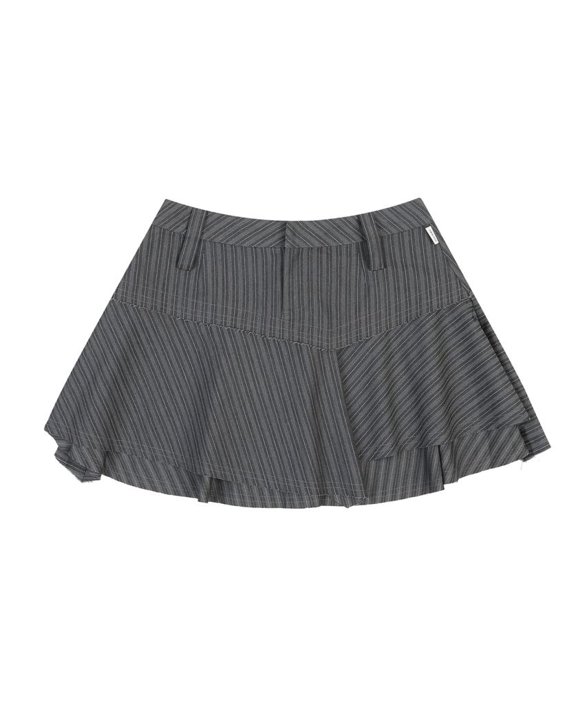 Ordinary Holiday Stripe Flare Skirt [Charcoal]