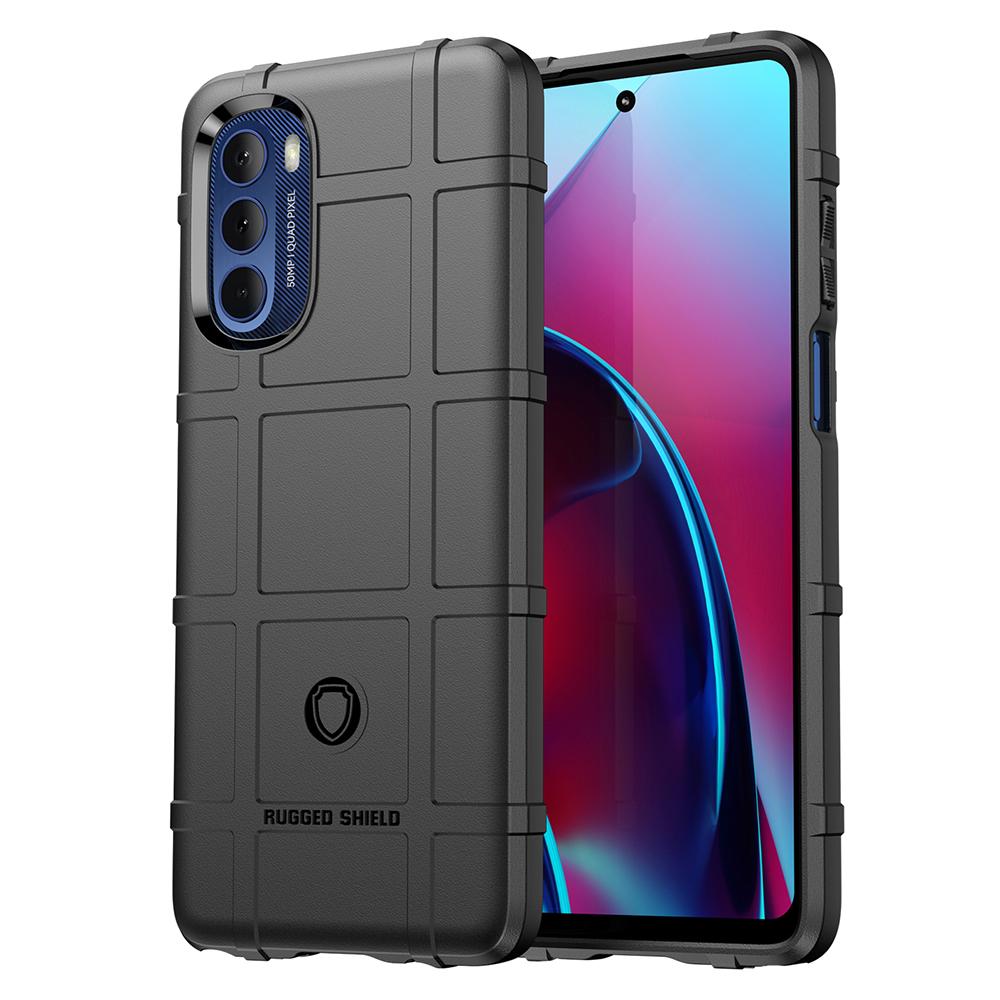 

Для Motorola Moto G Stylus 5G (2022) Чехол для мобильного телефона Прочный Квадратная сетчатая текстура Ударопрочный Мягкая задняя крышка из ТПУ Black