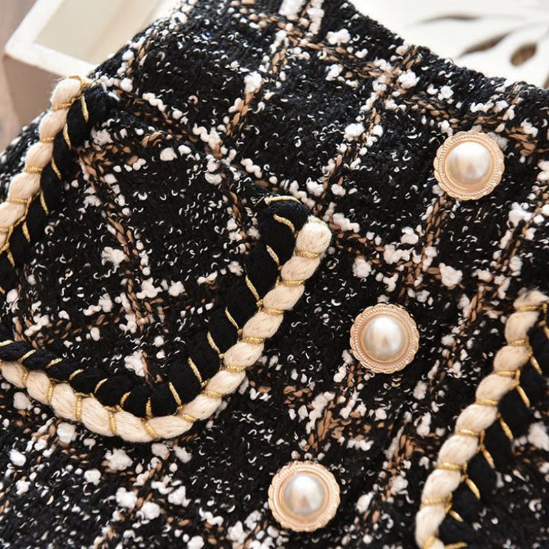 Girls Woolen Plaid Half Skirt Children's Baby Plush Princess Skirt Kids Winter Children Striped Clothes