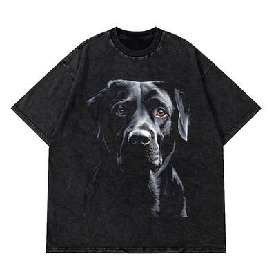 Men Gothic T-shirts Hip Hop Streetwear Letter Dog Printed Punk Tops Summer Vintage Washed Oversized Short Sleeve T Shirts