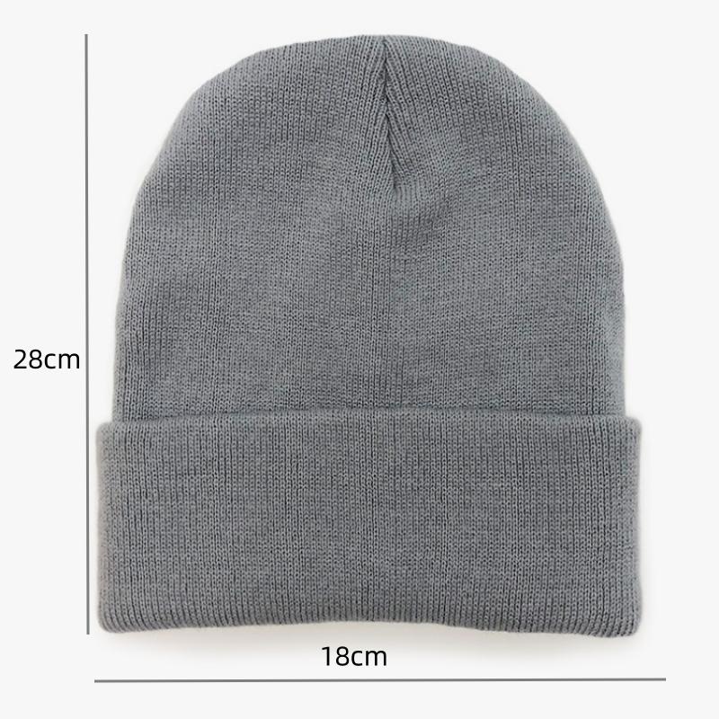 Fashion Men's And Women's Autumn Winter Cute Hat Girls Autumn College Style Warm Solid Color Embroidered Knitted Casual Cap