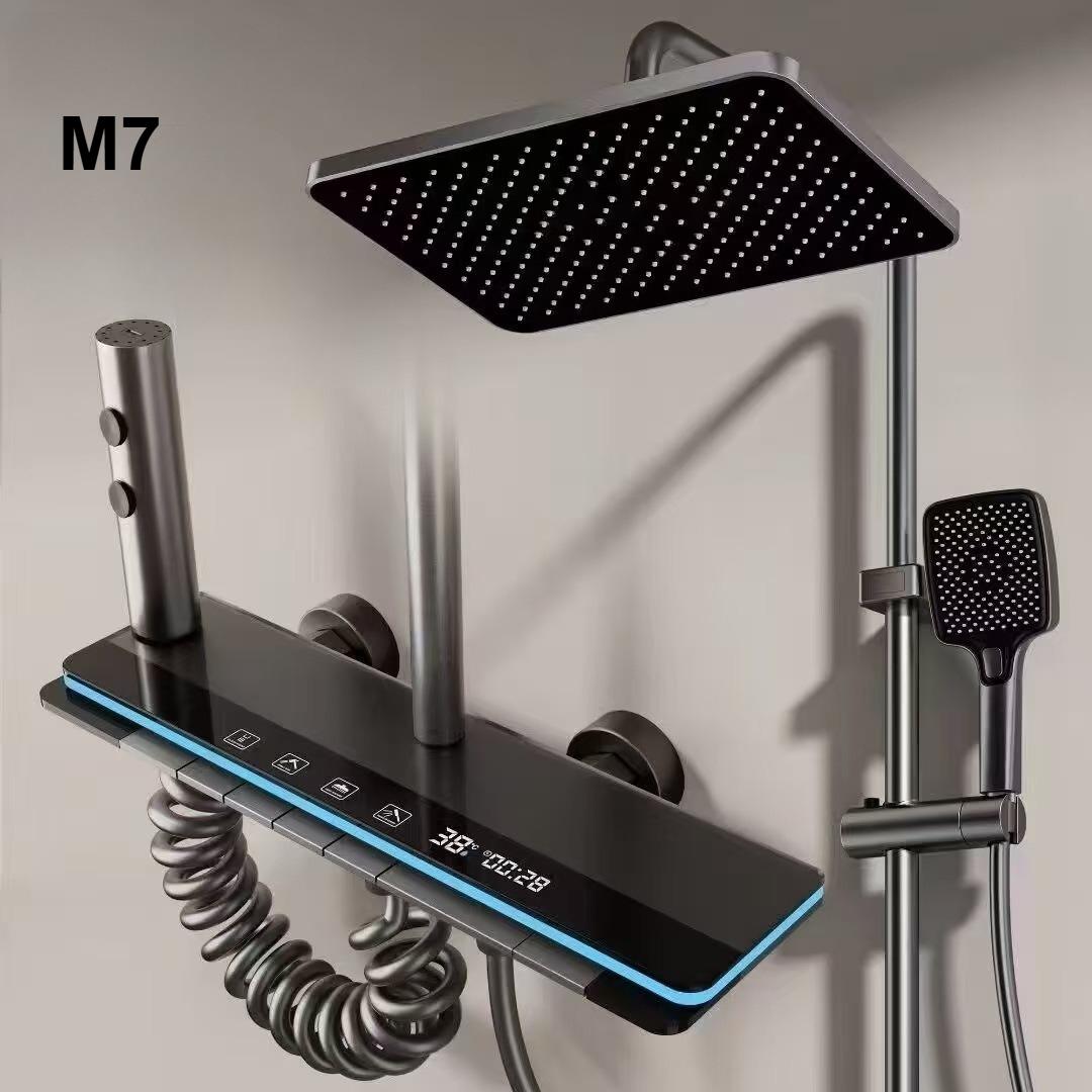 

Роскошный набор смесителей для душа в ванной с цифровым дисплеем температуры и подсветкой, смесители для душа горячей и холодной воды, бытовой душевой набор