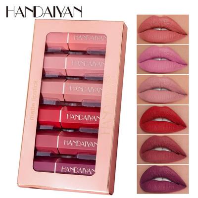 Lip Gloss Matte Velvet Sexy Lip Non-stick Cup Lipstick 6pcs/set
