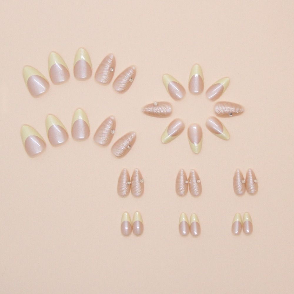 French False Nails Long Almond Nail Tips New Press On Nails DIY