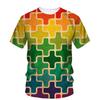 Funny Game The Puzzle Graphic T-Shirts Colorful Jigsaw Design 3D Printed T Shirts  Harajuku Fashion Children's Boy and Girl Kids Unisex T-shirts