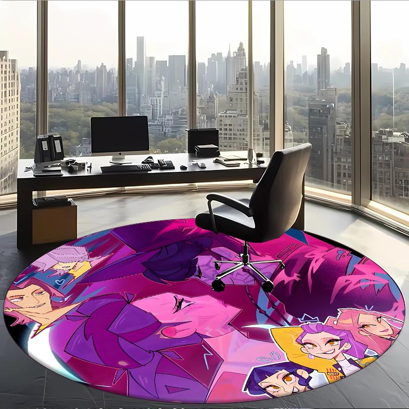 Kpop Demon Hunters (19) Round Office Rug Decorative Floor Rug for Office Bedroom Living Room and Home Space
