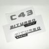 3D ABS Glossy Black Logo C43 Embelm Letters BITURBO 4MATIC Badge AMG Sticker For Mercedes Benz C43 W205 W206 AMG Accessories
