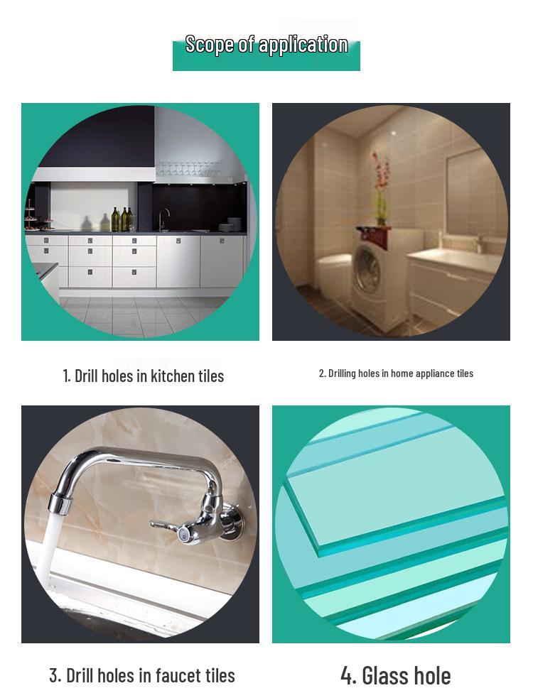 Glass and Marble Tile Hole Puncher Locator and Chamferer