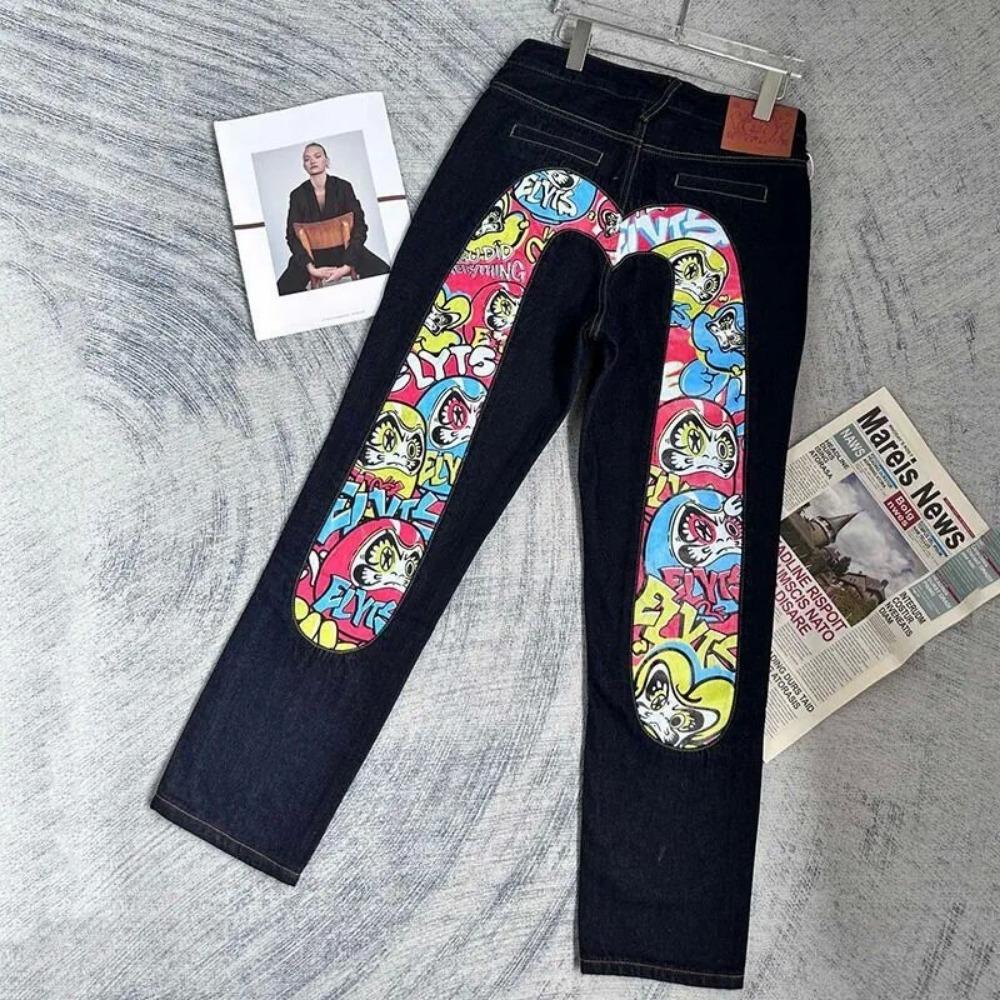 RogueWave Street Fashion Jeans Harajuku Y2K New Hip Hop Straight Leg Pants