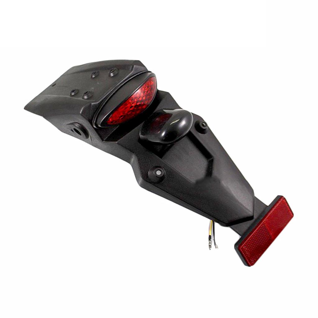 Motorcycle Tail Light, 12V LED Rr Tail Light Brake Stop Lamp with License Plate Light Bracket, for Off Road Motorcycle Dirt Bike