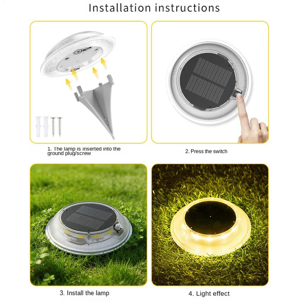 Ground Solar Lights Ground Waterproof Fully Transparent Decor Solar Landscape Lights For Patio Path Landscape Walkway Lawn House