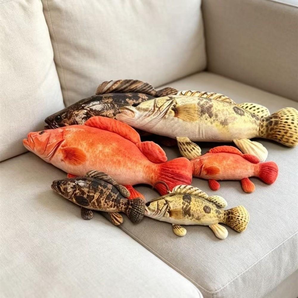 Realistic Fish Plush Toy Soft Fluffy Marine Animal Stuffed Doll Stuffed Fish Toy Gift for Girls