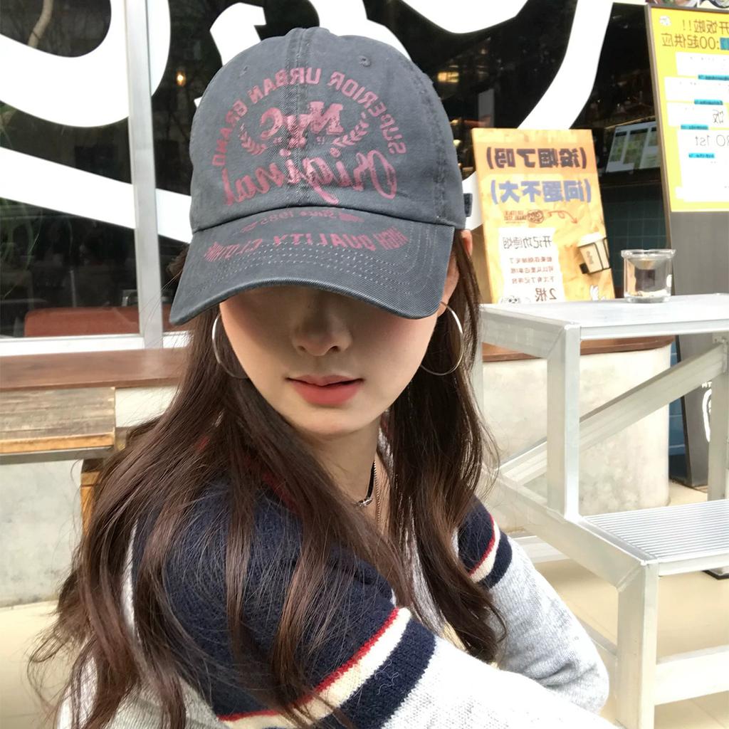 Four Seasons American Personality Printed Alphabet Baseball Cap Men'S And Women'S Shade Niche Retro Cap