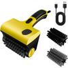 2 In 1 Electric Grill Brush, Rechargeable Barbecue Grill Cleaner with 2 Brush Heads, 360° Rotating Cleaning Brush Grill Accessories