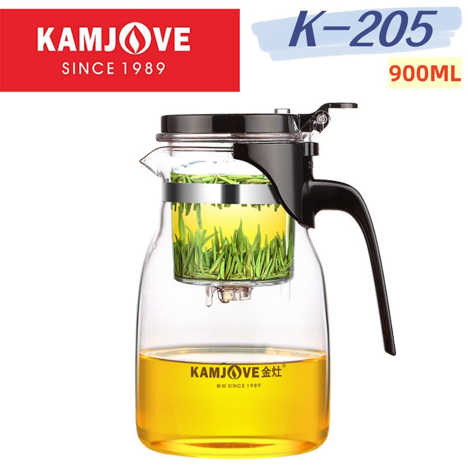 KAMJOVE Heat Resistant Glass Teapot,Puer Kettle Hot Sale 400-900ML Capacity One-click Tea Filter Tea Pot Chinese Kung Fu Teawear