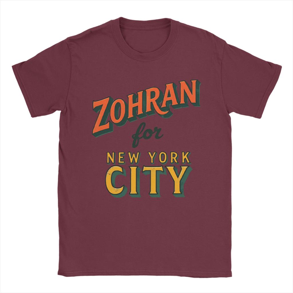 Men T-Shirt Zohran Mamdani Novelty 100% Cotton Tee Shirt Short Sleeve  T Shirt Round Collar Clothing Gift Idea
