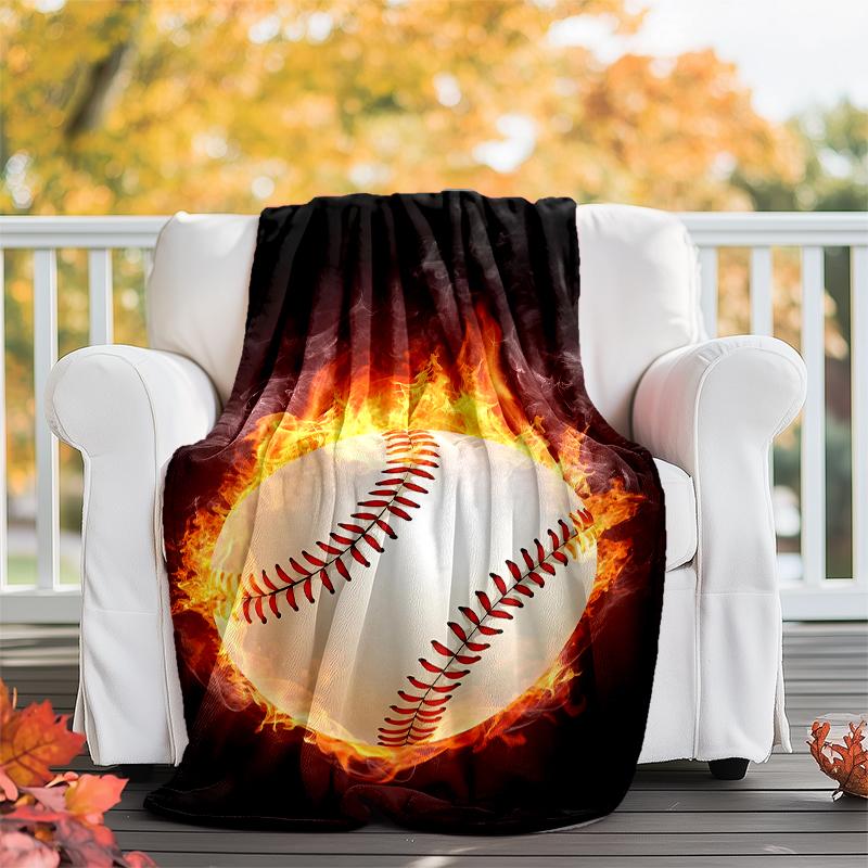 Baseball Theme Printed Blanket - Perfect for Couch, Bed, Travel & Outdoor Use | Machine Washable, Cozy & Durable.